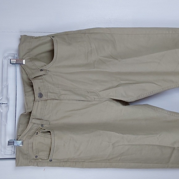 Levi's- Tan/ Khaki Super Soft Cotton Zip Pants Preppy Neutral Career Sz.38 X 32 - Picture 8 of 13